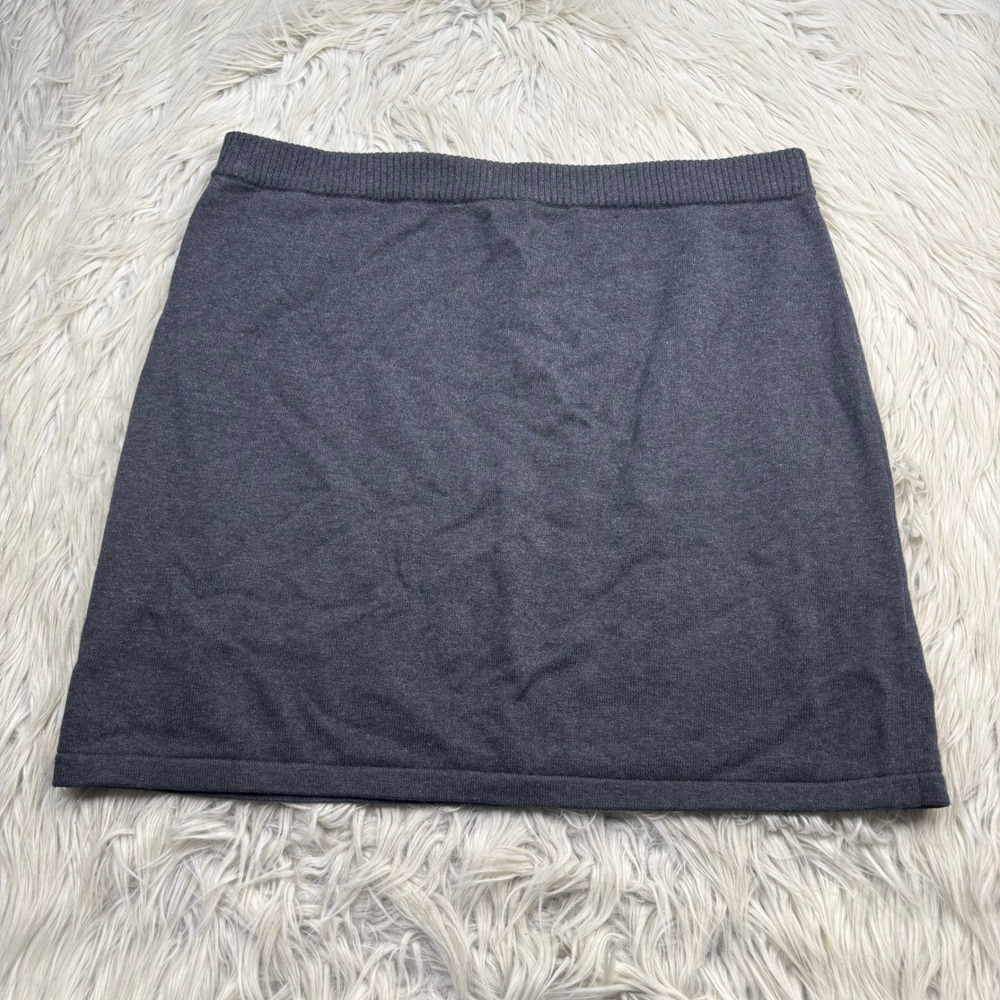 J. Jill Women's L Gray Sweater Knit Mini Skirt Classic Preppy Cozycore Pull On